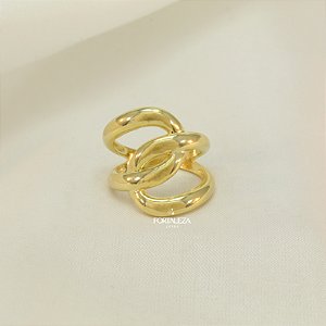 Anel Entrelaçado Banhado a Ouro 18k
