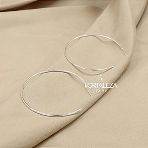 Brinco Argola Média Banhado a Prata