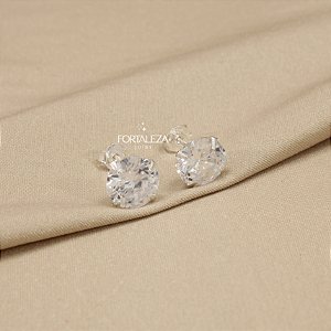Brinco Ponto de Luz com Zircônia Banhado a Prata