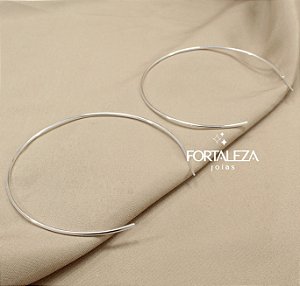 Brinco Argola Aro Liso Banhado a Prata