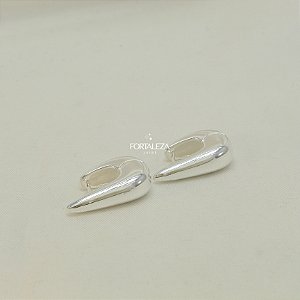 Brinco Argola Maressa Gota Banhado a Prata