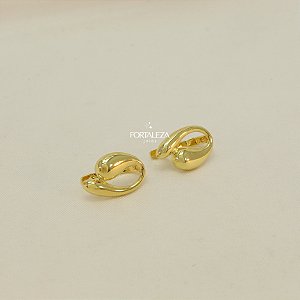 Brinco de Gota Dupla Entrelaçada Banhado a Ouro 18k