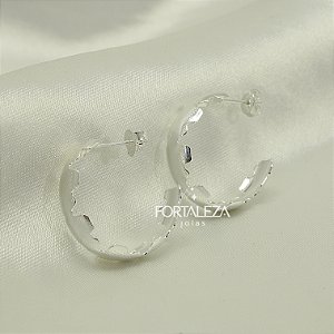 Brinco Argola Orgânica Banhado a Prata