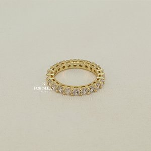 Anel Aparador Cravejado Banhado a Ouro 18k