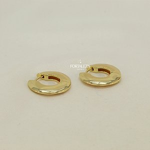 Brinco Argola Larga Banhado a Ouro 18k