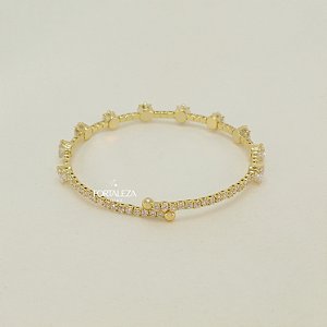 Pulseira Bracelete Riviera Banhado a Ouro 18k