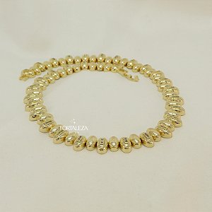 Gargantilha Cravejada em Zircônias Cristal Banhado a Ouro 18k