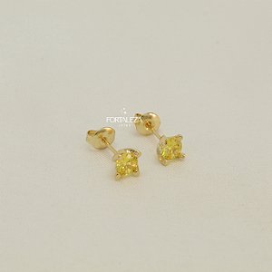 Brinco com Zircônia Cristal Imperial Banhado a Ouro 18k