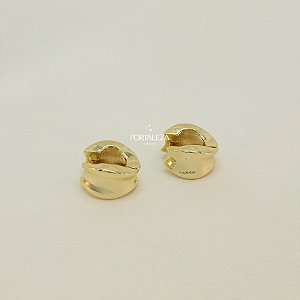 Brinco Argola Grossa Ondulada Banhado a Ouro 18k