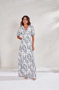 Vestido Crepe Longo Estampado - Titanium Jeans