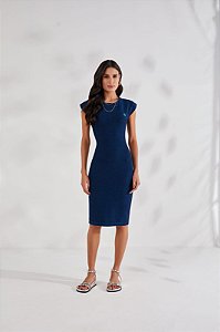 Vestido Tubinho Malha Denim 105cm - Titanium Jeans