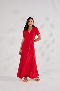 Vestido malha Vermelho longo - Titanium jeans