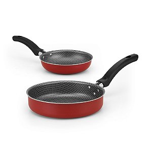 Kit Enjoy Frigideira Antiaderente 20 e Frigideira Ovo 14 Vermelho