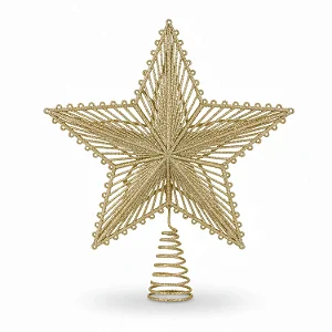 Ponteira Estrela Brilhante Glitter Árvore Topo De Natal 20 Cm Decoração