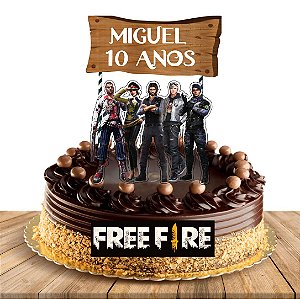 Topo de Bolo Personalizado Free Fire