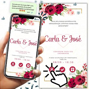 Convite Casamento  Interativo Virtual Para Whatsapp - FRETE GRÁTIS