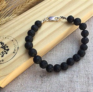 PULSEIRA MASCULINA PEDRAS VULCÂNICAS