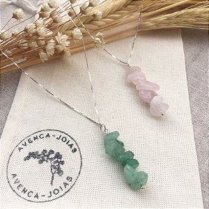 COLAR SEMENTES PEDRAS NATURAIS