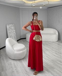 Conjunto Saia Plisada