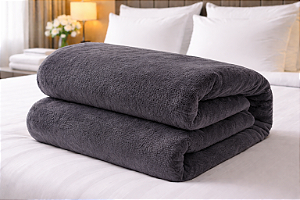 Cobertor de Microfibra Chumbo Solteiro Camesa 1,50m x 2,20m