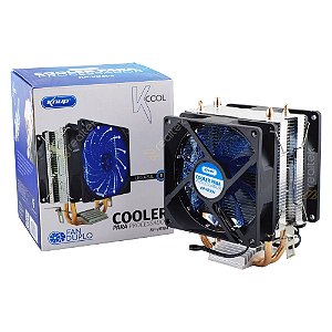 Cooler para Processador Intel e Amd, Dual Fan Com Led Azul - Knup KP-VR304