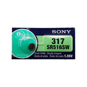 Pilha Bateria SR516SW Sony 317 - 1 Unidade