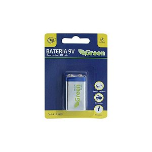 Bateria 9v Recarregável 250 mah - Green 013-9250