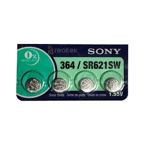 Kit Pilha Bateria SR621SW Sony 364 - 4 Unidades