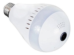 Câmera Lampada Espiã Wifi Panorâmica 360° 1080p Luatek 5620