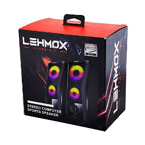 Caixa De Som Gamer Led Rgb Stéreo 10w Usb/P2 - Lehmox GT-S4