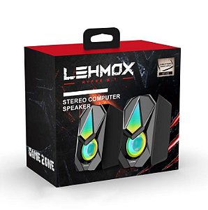 Caixa De Som Gamer Led Rgb Stéreo 6w Usb/P2 - Lehmox GT-S2