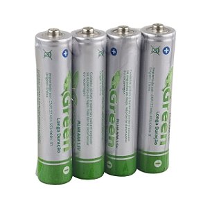 Pilha AAA (Palito) 1.5v R03p Pack com 4 Unidades - Green 022-7002