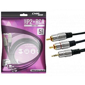 Cabo P2 Para RCA Premium 5 Metros - Performance Sound 018-0705