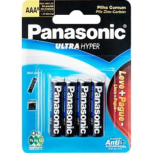 Pilha AAA (Palito) Panasonic R03 - Pack Com 8 Unidades