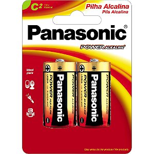 Pilha C Alcalina 1,5V Panasonic LR14XAB - Pack com 2 Unidades