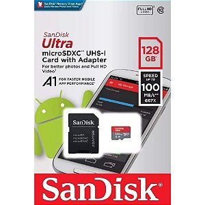 Cartão De Memória Micro SD Sandisk Ultra, Classe 10 - 128GB