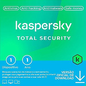 Antivírus Kaspersky Total Security Licença 12 meses, 1 dispositivo - ESD