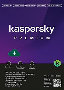 Antivírus Kaspersky Premium - Licença 12 meses, 10 dispositivos