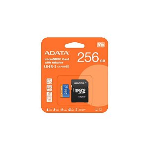 Cartão De Memória Micro SD Adata, Classe 10 - 256GB