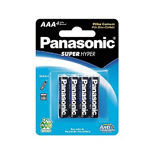 Pilha AAA Palito Panasonic R03UAL - Pack Com 4 Unidades