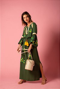 vestido bordado limão siciliano