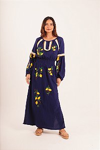 vestido bordado limão siciliano