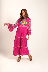 Vestido  Charlotte Bordado com mangas