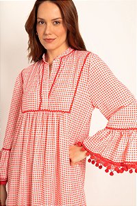 vestido boho vichy