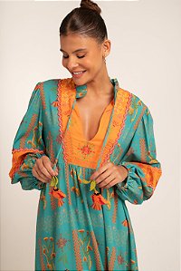 Vestido Anysha mangas estampado