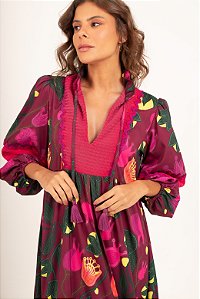 Vestido Emanuelle  mangas estampado