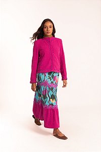 Jaqueta Emanuelle tricô pink