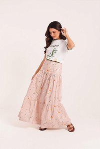 Saia algodão Emilly estampada