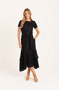 Blusa de tricô paeté preto