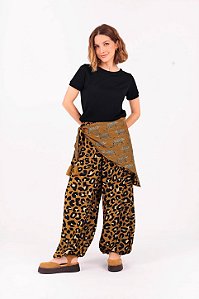 Calça Aladim Luna animal print caramelo